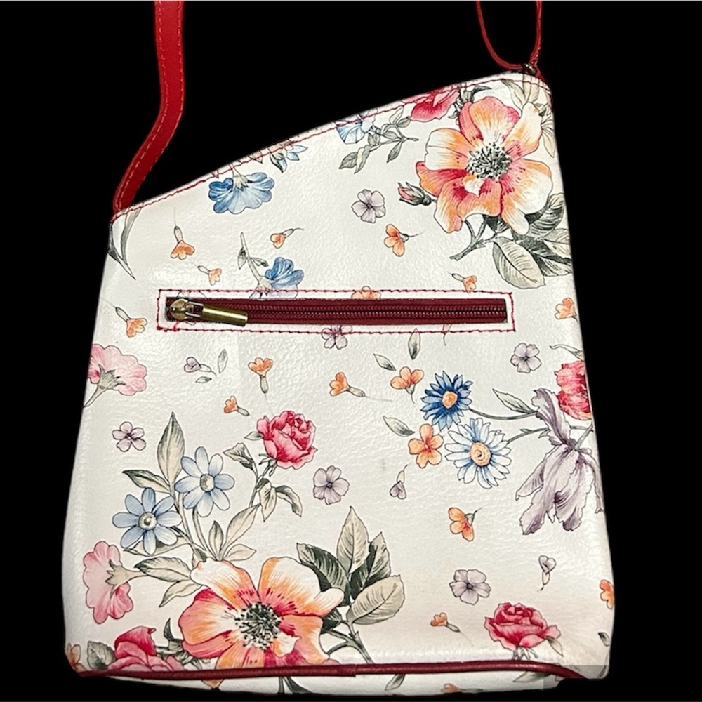 Floral White and Red Women's Bag